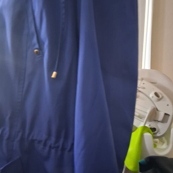 Hooded Water Resistant Utility Trenchcoat Jacket in Royal Blue - Picture 10 of 10
